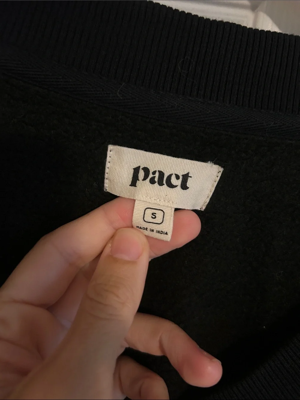 Pact Black V-Neck Pullover Sweatshirt
